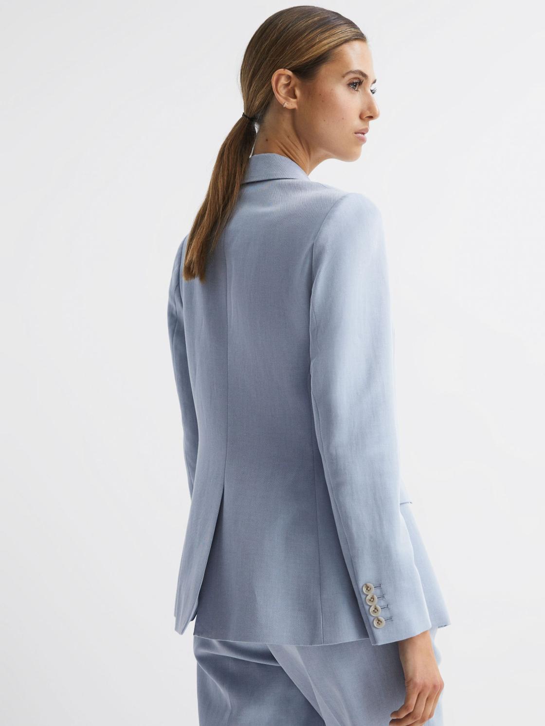 Reiss Suits &amp; Tailoring | Shae Single Breasted Tailored Blazer Pale Blue - Women