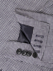 Reiss Suits &amp; Tailoring | Squad Linen Single Breasted Dogtooth Blazer Navy - Men