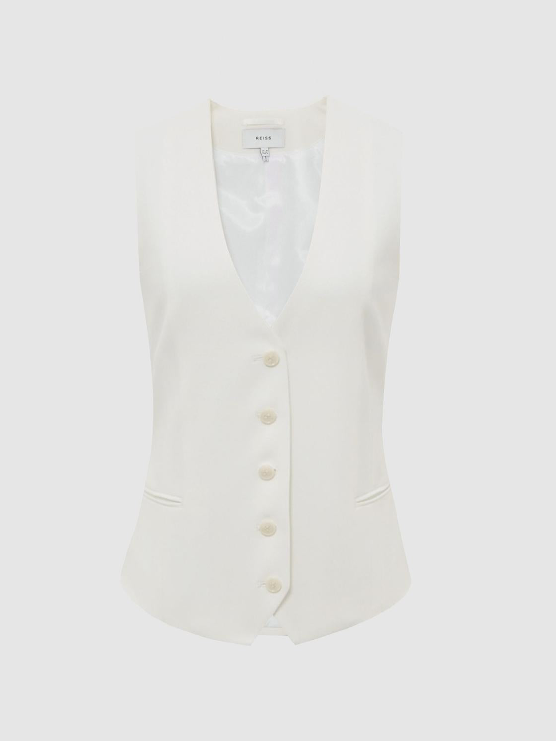 Reiss Suits &amp; Tailoring | Tatum Tailored Waistcoat White - Women