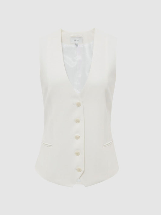 Reiss Suits &amp; Tailoring | Tatum Tailored Waistcoat White - Women