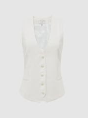 Reiss Suits &amp; Tailoring | Tatum Tailored Waistcoat White - Women