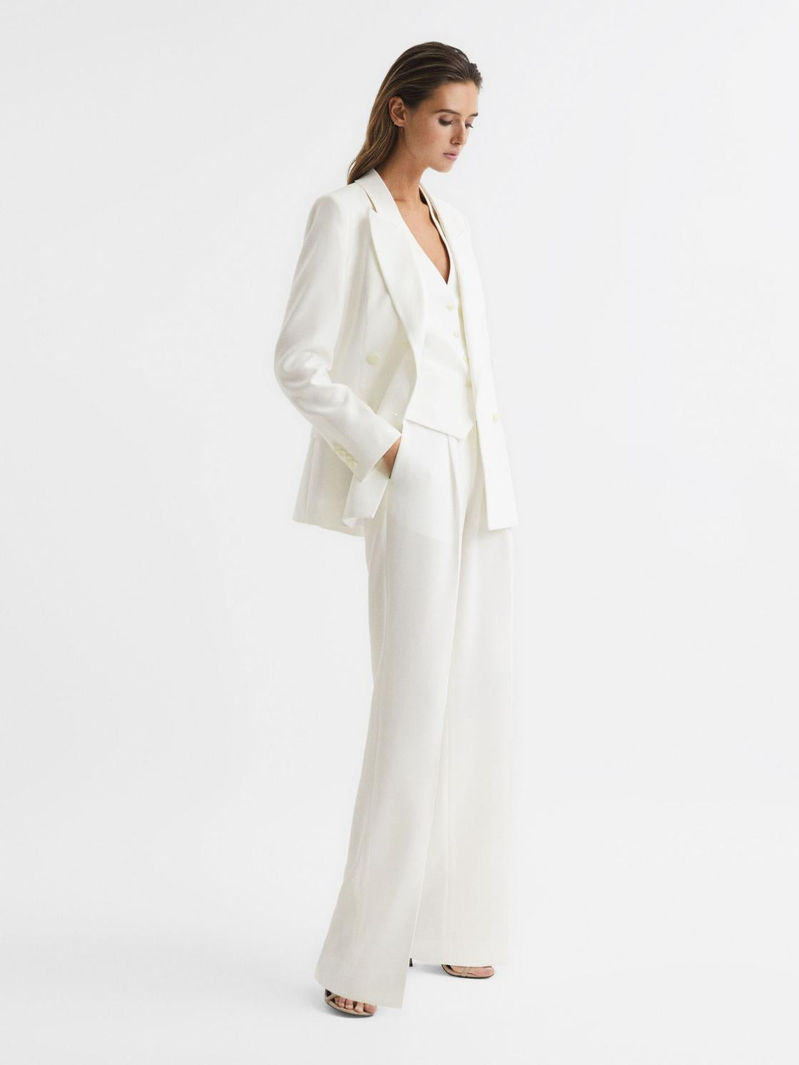 Reiss Suits &amp; Tailoring | Tatum Tailored Waistcoat White - Women