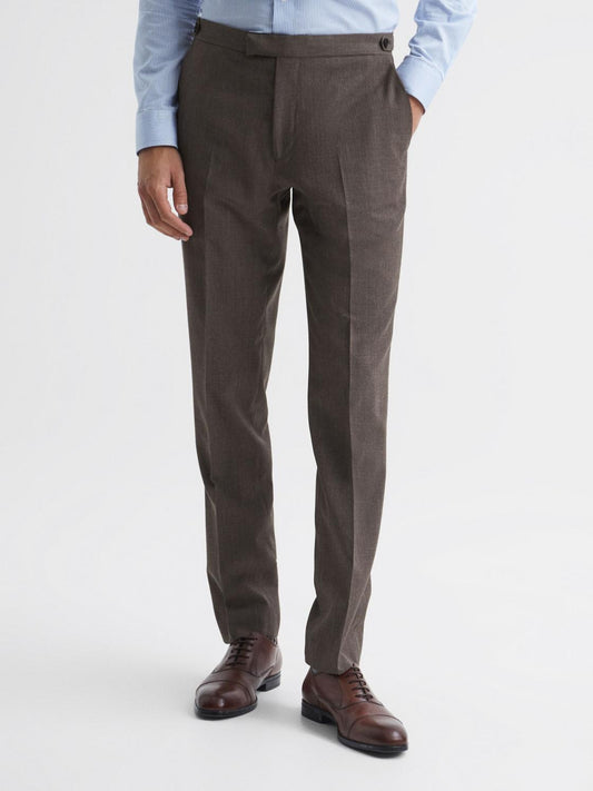 Reiss Suits &amp; Tailoring | Trip Slim Fit Trousers Mocha - Men