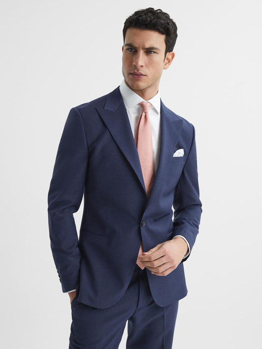 Reiss Suits &amp; Tailoring | Wish Slim Fit Single Breasted Wool Blend Blazer Bright Blue - Men