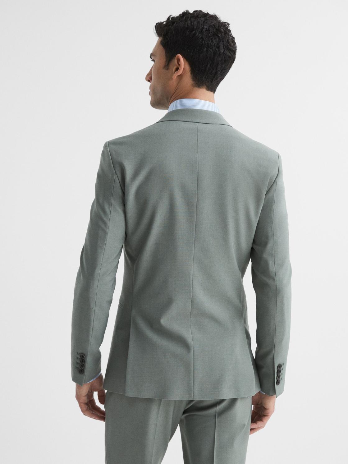 Reiss Suits &amp; Tailoring | Wish Slim Fit Single Breasted Wool Blend Blazer Sage - Men
