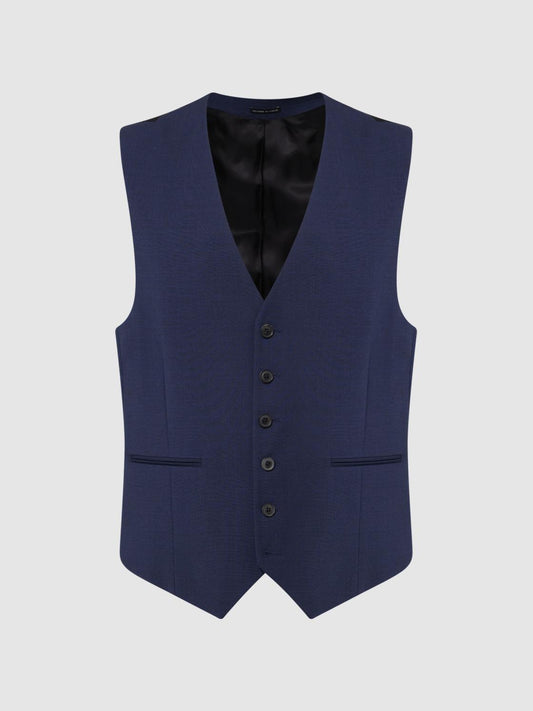 Reiss Suits &amp; Tailoring | Wish Slim Fit Waistcoat Bright Blue - Men