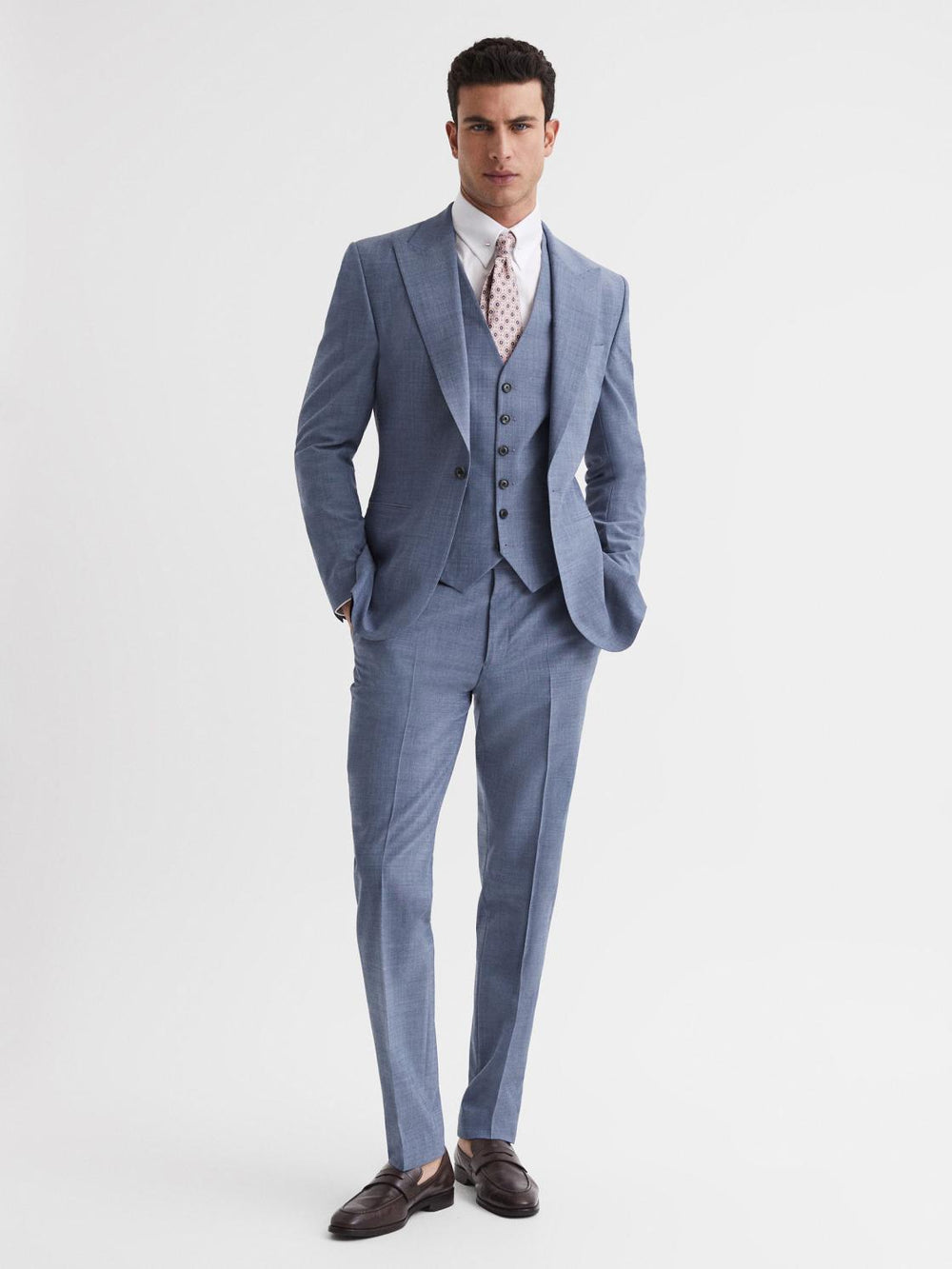 Reiss Suits &amp; Tailoring | Wish Slim Fit Waistcoat Soft Blue - Men