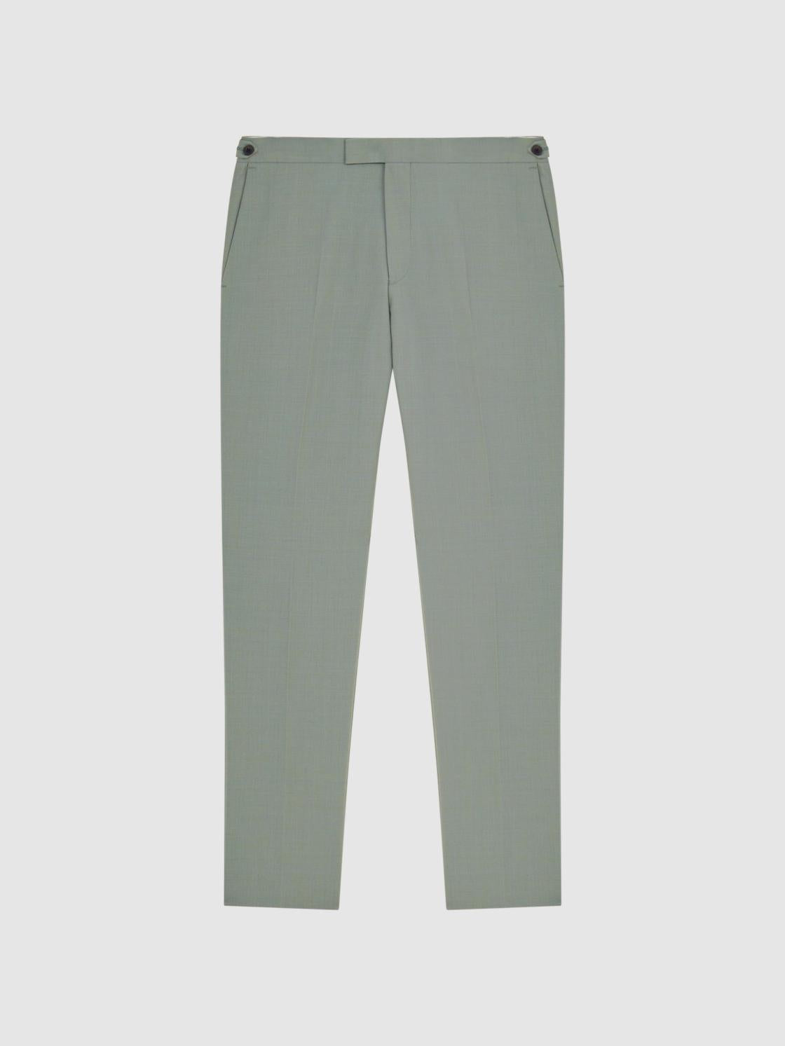 Reiss Suits &amp; Tailoring | Wish Slim Fit Wool Blend Trousers Sage - Men