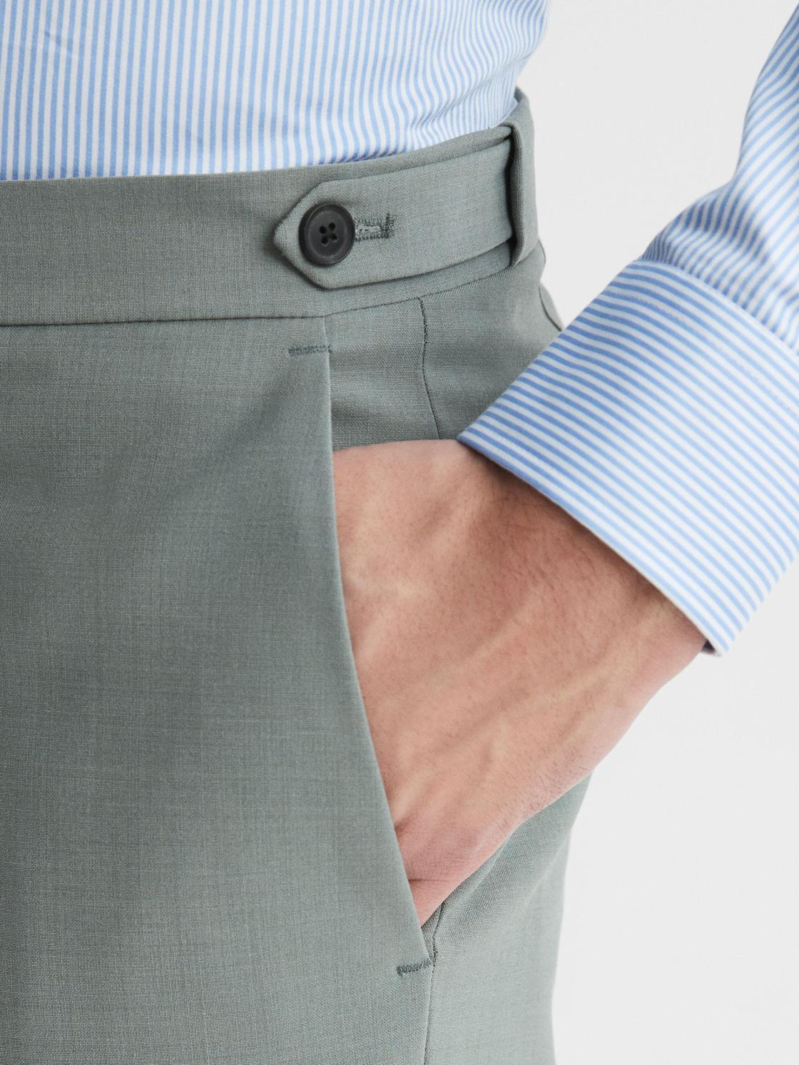 Reiss Suits &amp; Tailoring | Wish Slim Fit Wool Blend Trousers Sage - Men