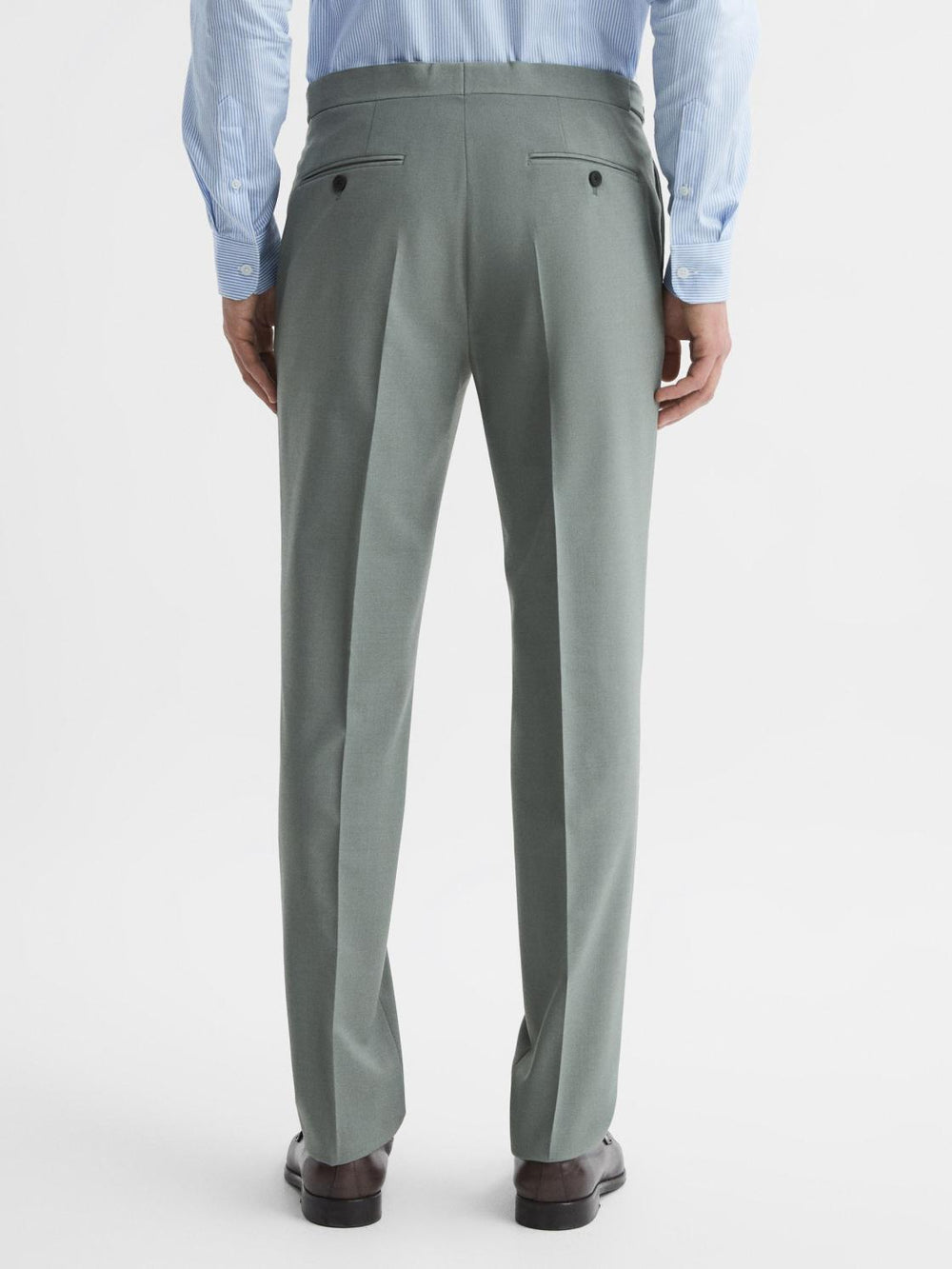 Reiss Suits &amp; Tailoring | Wish Slim Fit Wool Blend Trousers Sage - Men