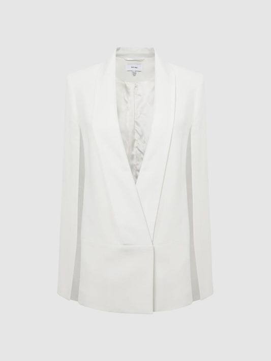 Reiss Suits &amp; Tailoring | Yana Tuxedo Cape Blazer Cream - Women