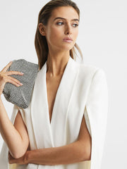 Reiss Suits &amp; Tailoring | Yana Tuxedo Cape Blazer Cream - Women