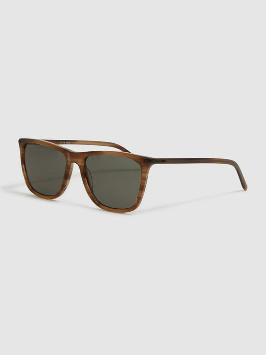 Reiss Sunglasses | Blake Paige Square Acetate Frame Sunglasses Chocolate - Men