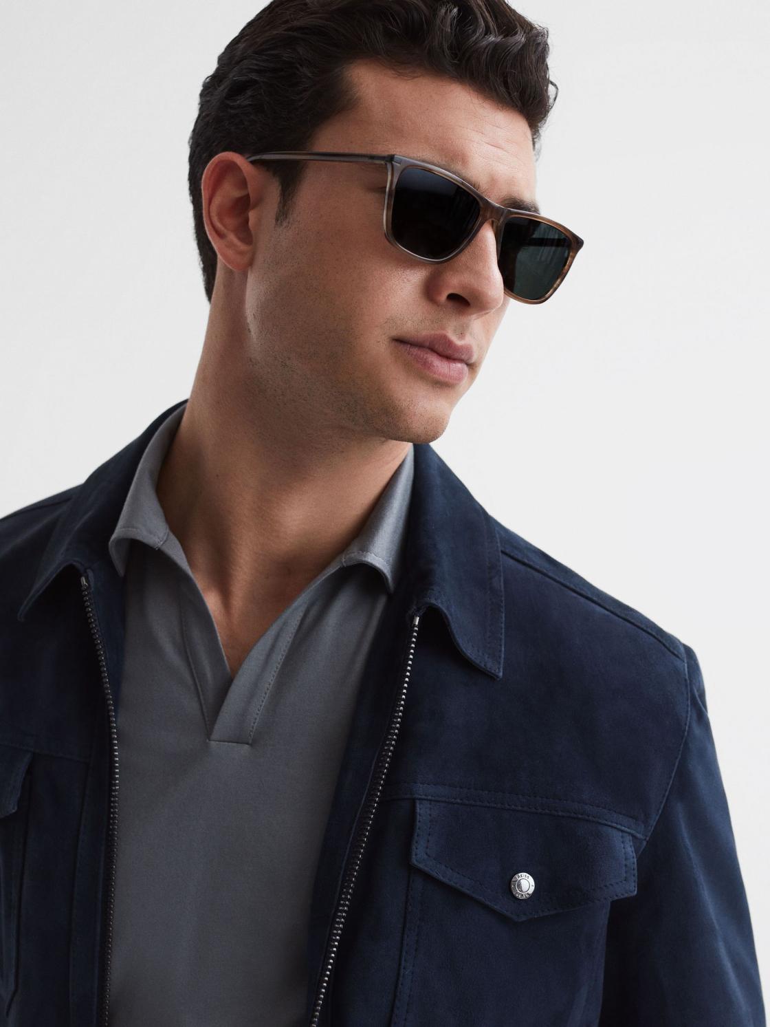 Reiss Sunglasses | Blake Paige Square Acetate Frame Sunglasses Chocolate - Men