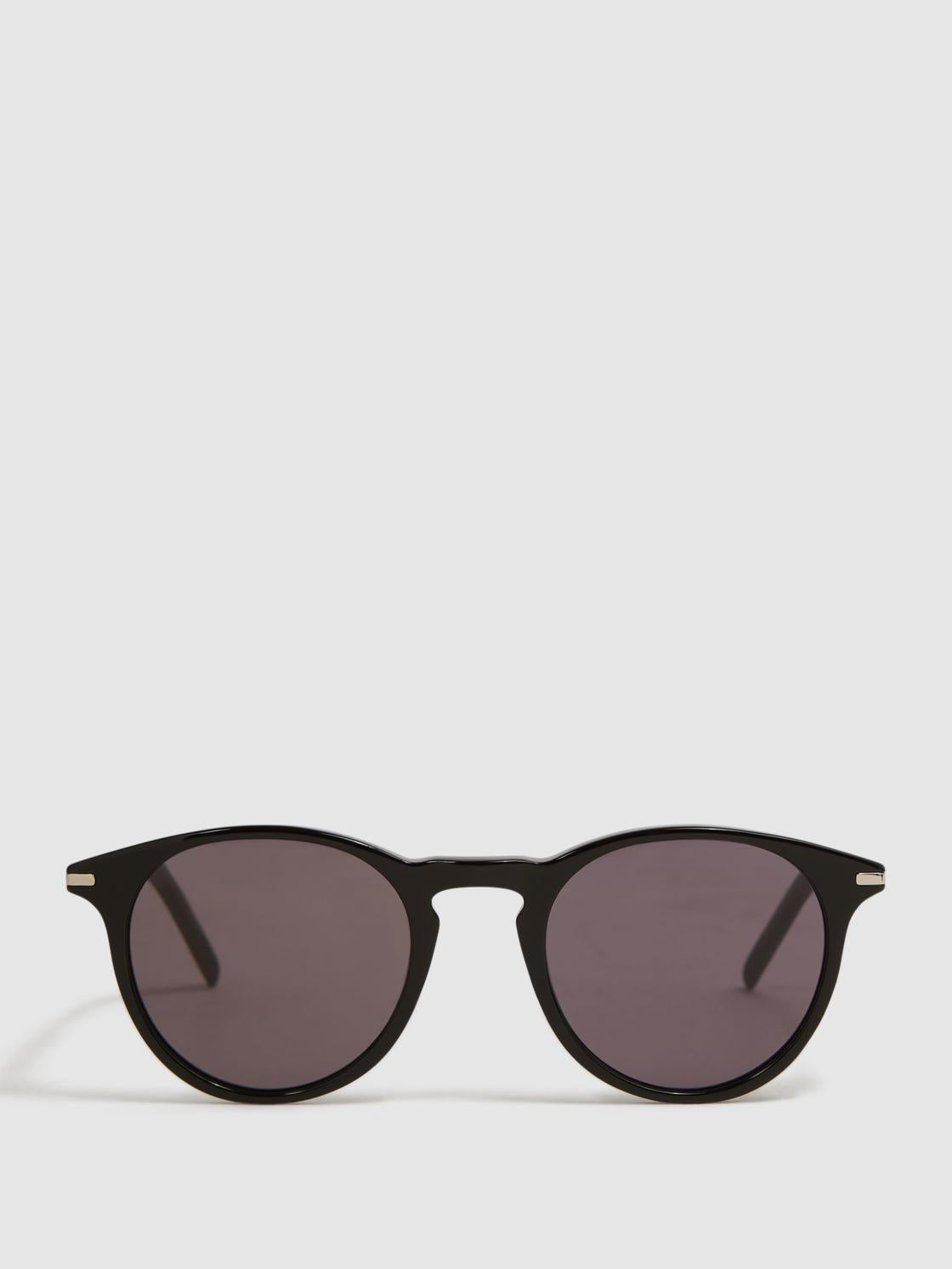 Reiss Sunglasses | Caylen Paige Round Acetate Frame Sunglasses Black - Men