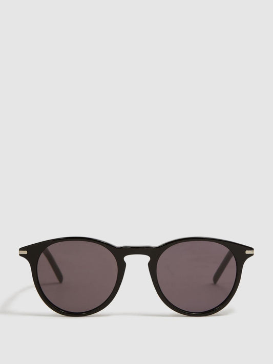 Reiss Sunglasses | Caylen Paige Round Acetate Frame Sunglasses Black - Men