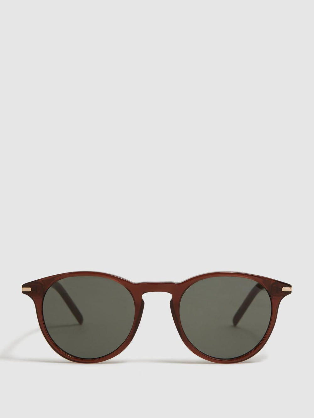 Reiss Sunglasses | Caylen Paige Round Acetate Frame Sunglasses Brown - Men