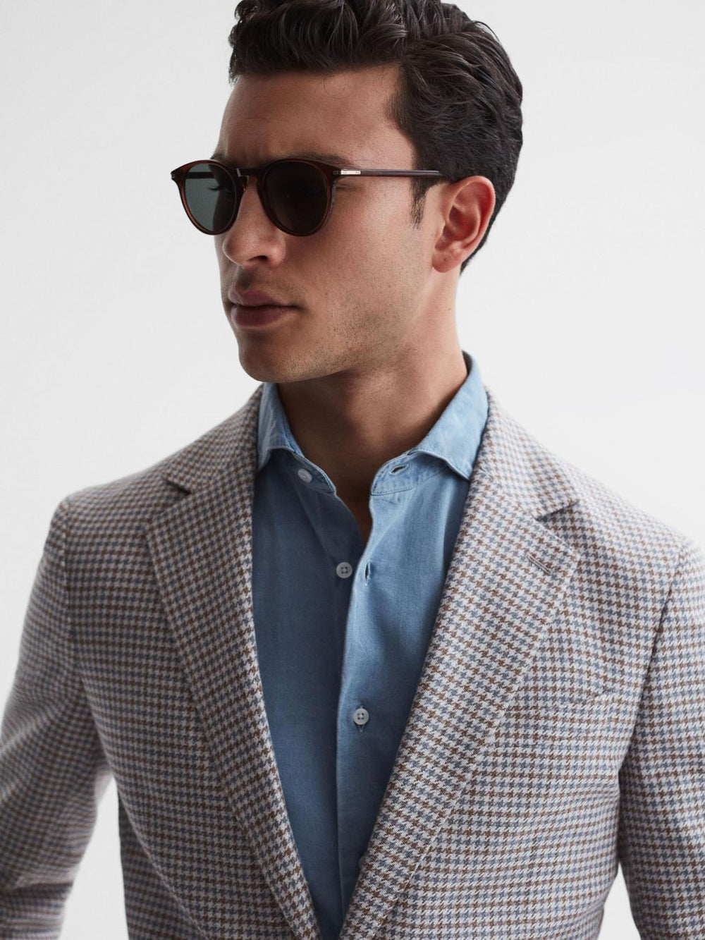 Reiss Sunglasses | Caylen Paige Round Acetate Frame Sunglasses Brown - Men