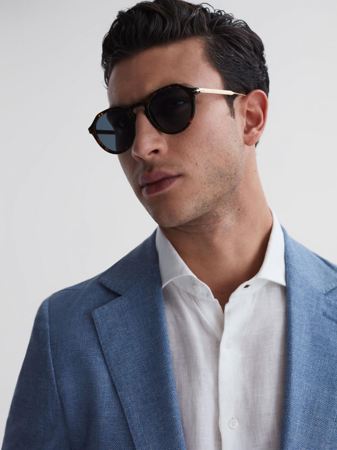 Reiss Sunglasses | David Beckham Eyewear By David Beckham Rounded Sunglasses Tortoise - Men