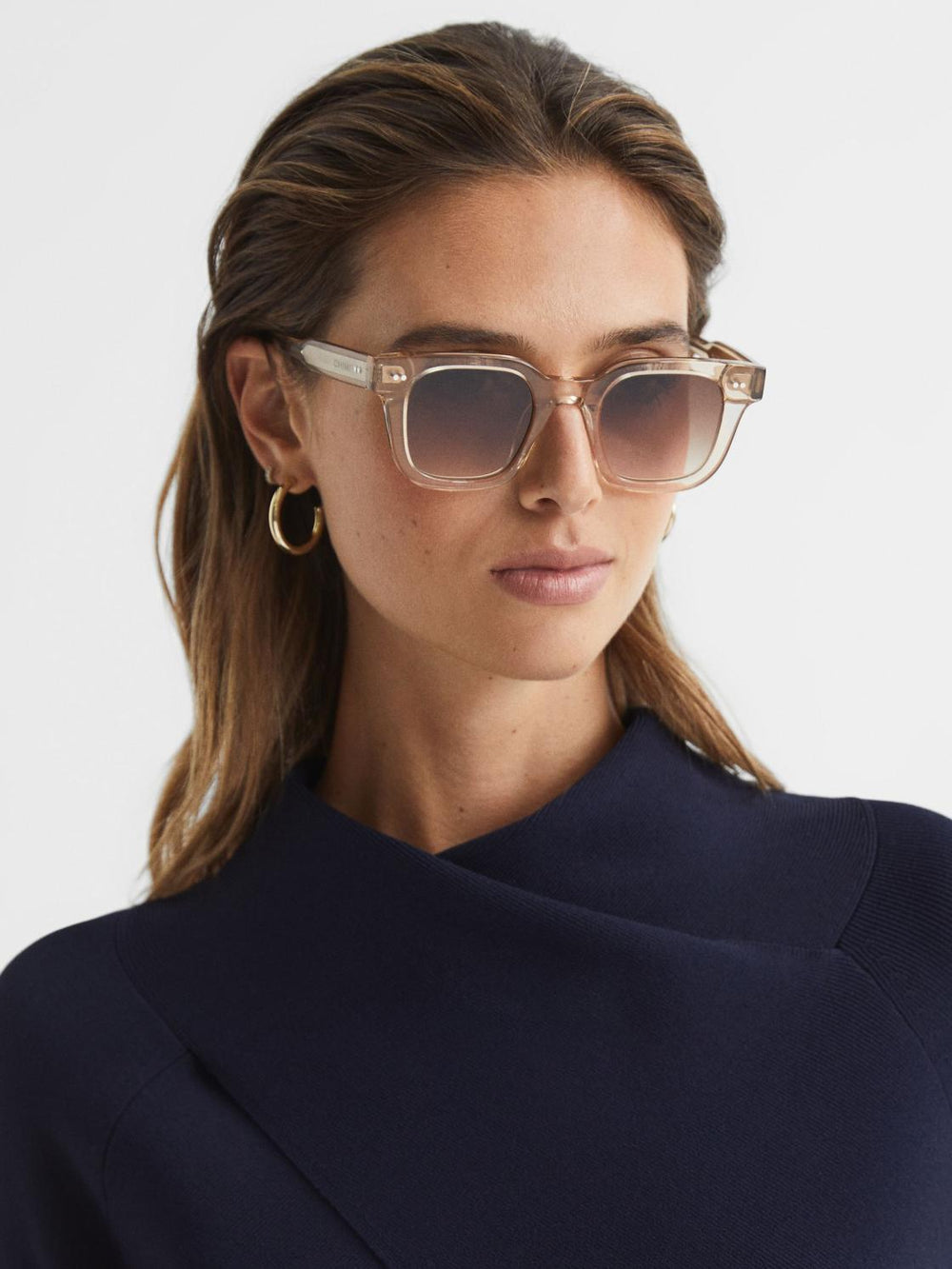 Reiss Sunglasses | Four Chimi Square Frame Acetate Sunglasses Black - Women