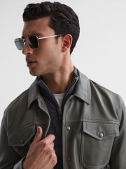 Reiss Sunglasses | Harper Paige Square Metal Frame Sunglasses Gold - Men