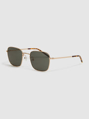 Reiss Sunglasses | Harper Paige Square Metal Frame Sunglasses Gold - Men