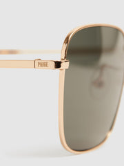 Reiss Sunglasses | Harper Paige Square Metal Frame Sunglasses Gold - Men