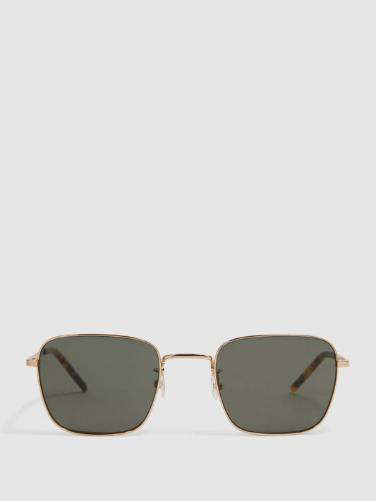 Reiss Sunglasses | Harper Paige Square Metal Frame Sunglasses Gold - Men