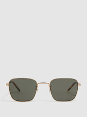 Reiss Sunglasses | Harper Paige Square Metal Frame Sunglasses Gold - Men