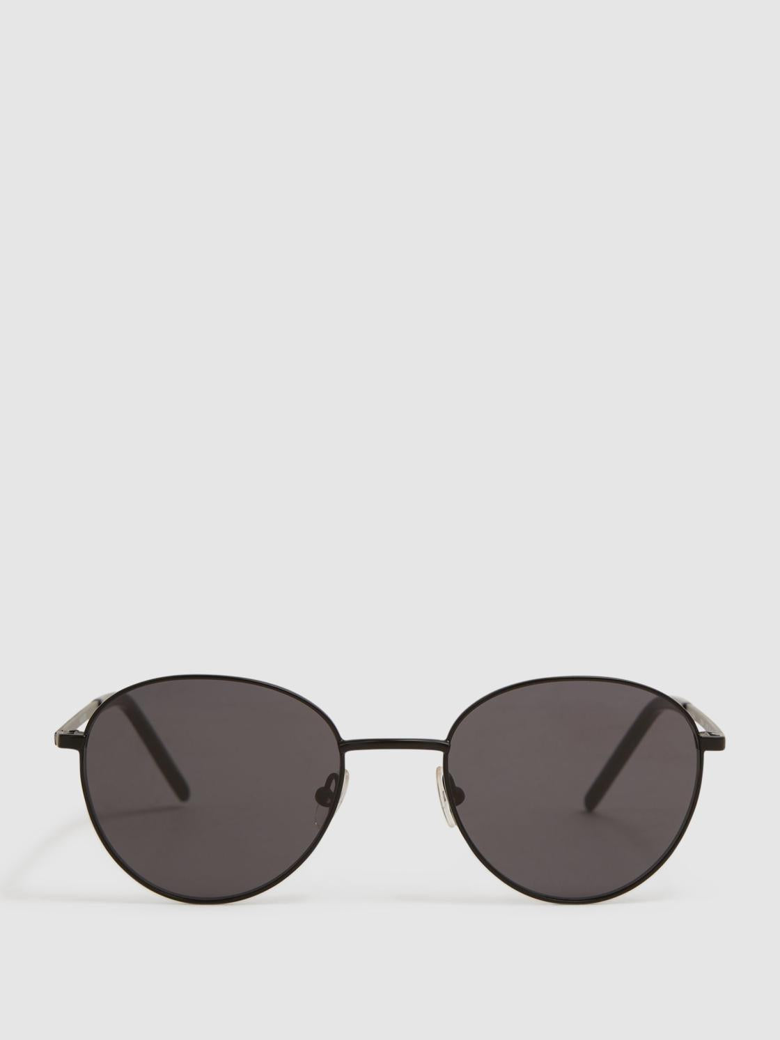 Reiss Sunglasses | Jordan Paige Round Metal Frame Sunglasses Black - Men