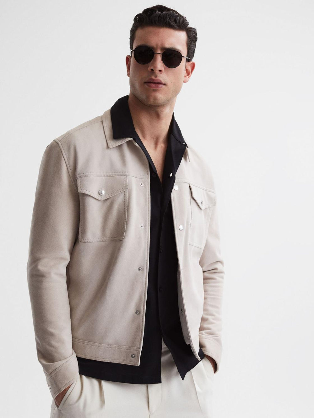 Reiss Sunglasses | Jordan Paige Round Metal Frame Sunglasses Black - Men