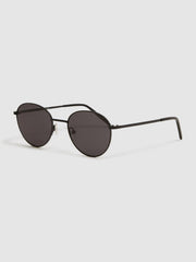 Reiss Sunglasses | Jordan Paige Round Metal Frame Sunglasses Black - Men