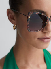 Reiss Sunglasses | Missoni Eyewear Oversized Cat Eye Sunglasses Pink/green - Women
