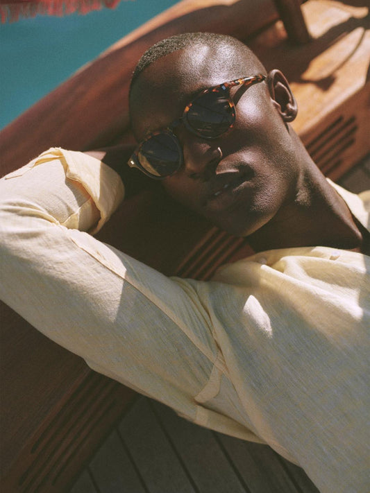 Reiss Sunglasses | Nelson Monokel Eyewear Round Sunglasses Tortoise - Men