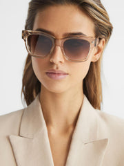 Reiss Sunglasses | Seven Chimi Large Frame Acetate Sunglasses Ecru - Women