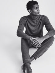 Reiss Sweats &amp; Hoodies | Adam Melange Crew Neck Jumper Dark Grey - Men