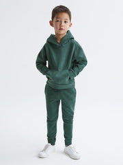 Reiss Sweats &amp; Hoodies | Alexander Oversized Cotton Jersey Hoodie Midnight Green - Children