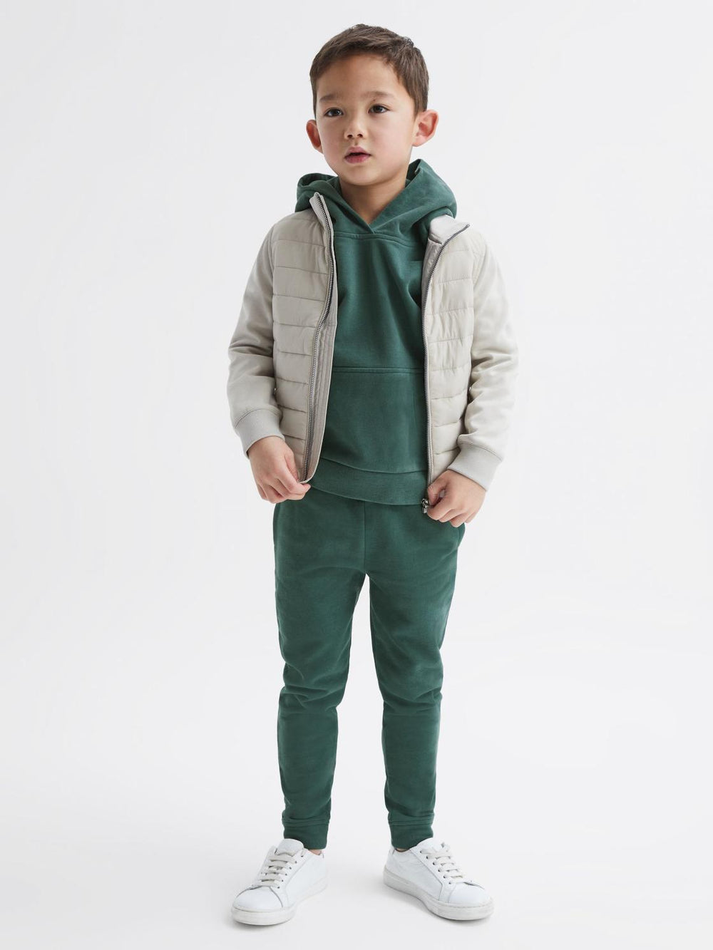 Reiss Sweats &amp; Hoodies | Alexander Oversized Cotton Jersey Hoodie Midnight Green - Children