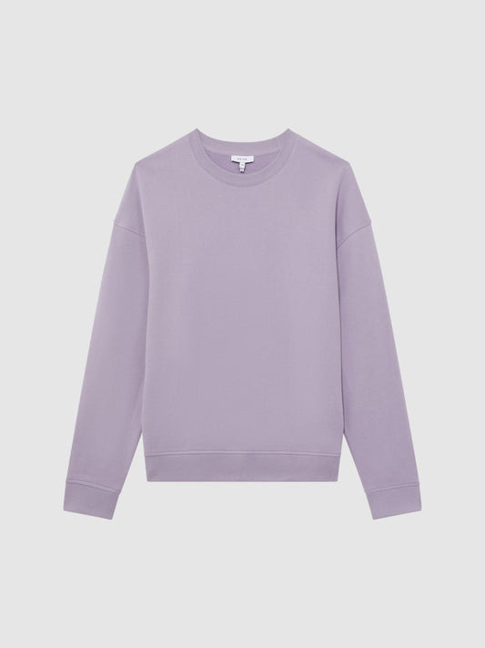 Reiss Sweats &amp; Hoodies | Alistar Oversized Garment Dye Sweatshirt Lilac - Men