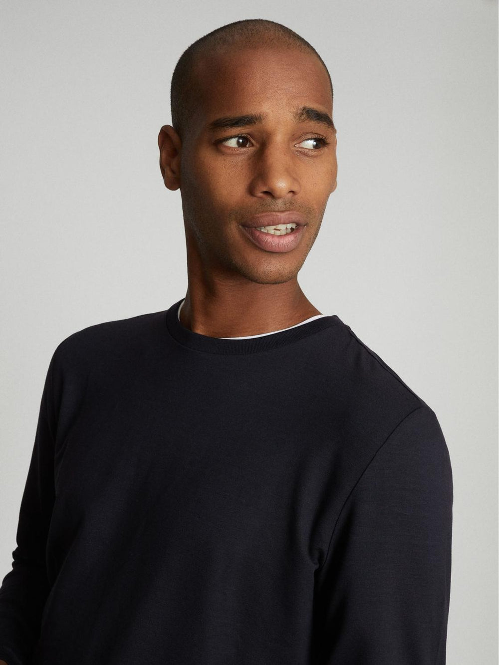 Reiss Sweats &amp; Hoodies | Armstrong Crew Neck Jersey Top Charcoal - Men