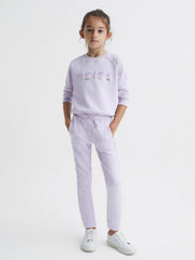 Reiss Sweats &amp; Hoodies | Bryony Sequin Crew Neck Jumper Lilac - Children