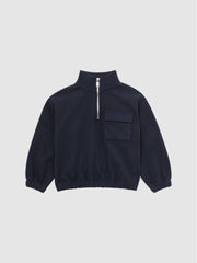 Reiss Sweats &amp; Hoodies | Conrad Micro Fleece Half Zip Jumper Navy - Children