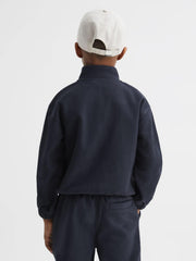 Reiss Sweats &amp; Hoodies | Conrad Micro Fleece Half Zip Jumper Navy - Children