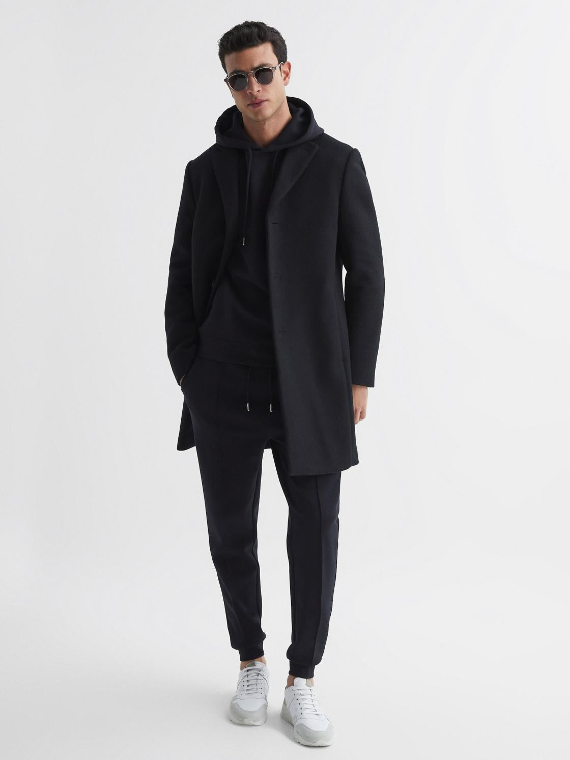 Reiss Sweats &amp; Hoodies | Fabien Loungewear Hoodie Navy - Men