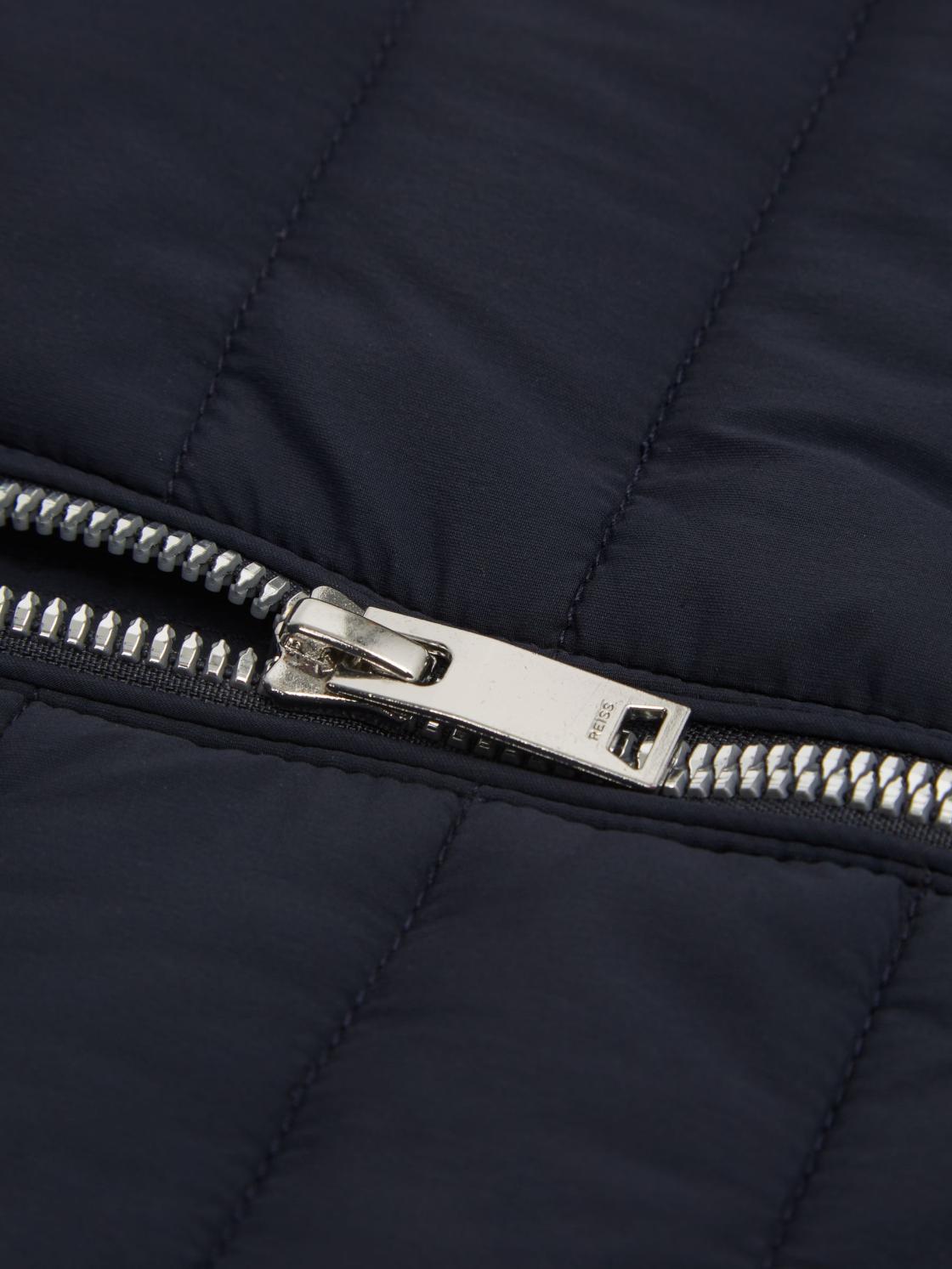 Reiss Sweats &amp; Hoodies | Flintoff Funnel Neck Quilted Hybrid Jacket Navy - Children