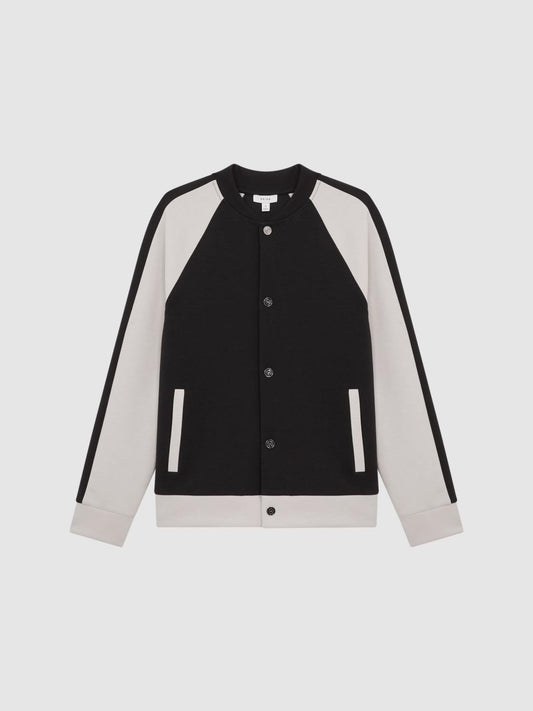 Reiss Sweats &amp; Hoodies | Giles Long Sleeve Interlock Bomber Jacket Light Khaki/ecru - Men