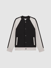 Reiss Sweats &amp; Hoodies | Giles Long Sleeve Interlock Bomber Jacket Light Khaki/ecru - Men