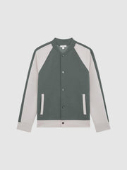 Reiss Sweats &amp; Hoodies | Giles Long Sleeve Interlock Bomber Jacket Light Khaki/ecru - Men