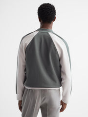 Reiss Sweats &amp; Hoodies | Giles Long Sleeve Interlock Bomber Jacket Light Khaki/ecru - Men