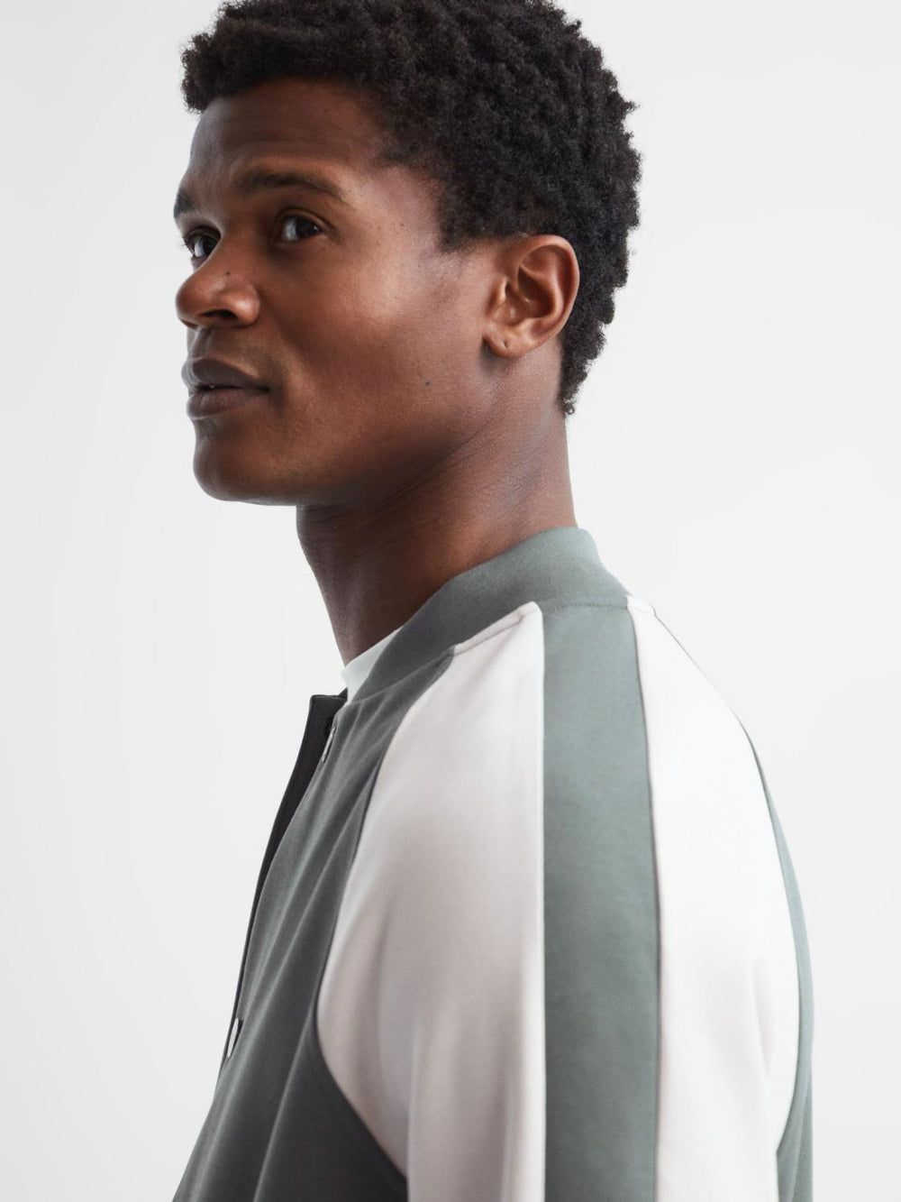 Reiss Sweats &amp; Hoodies | Giles Long Sleeve Interlock Bomber Jacket Light Khaki/ecru - Men